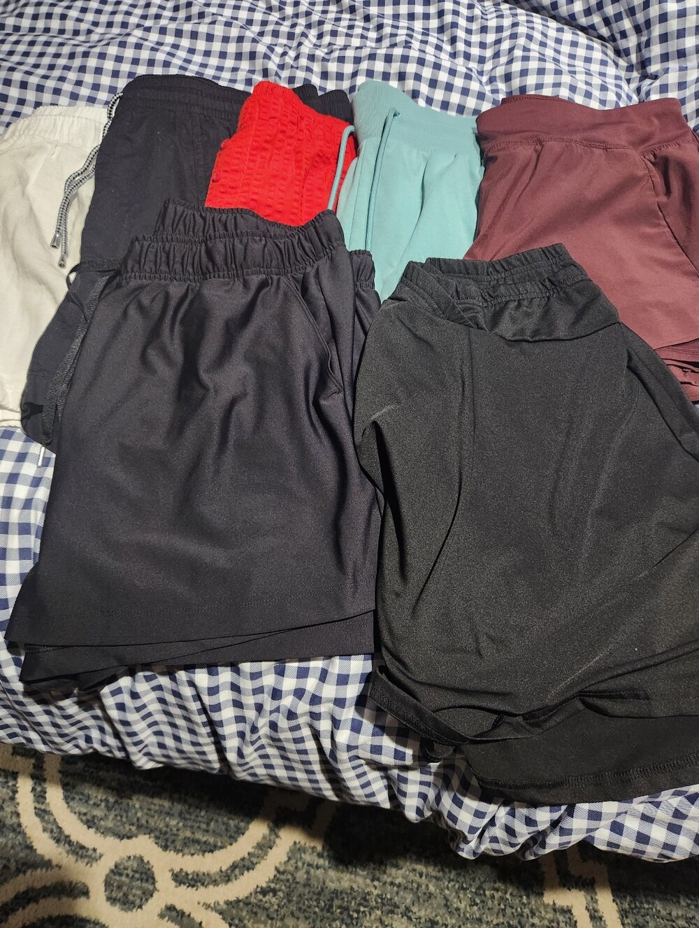 Lot of Women's Athletic Shorts in Black, Maroon, Teal, Red, Cream